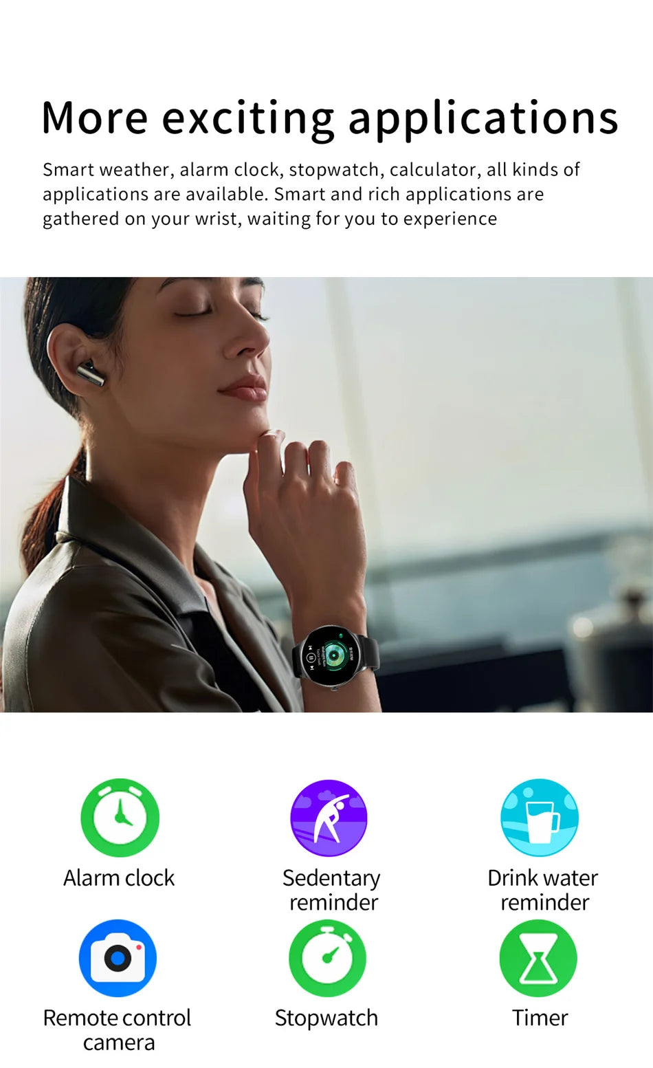 Ultra-Slim AMOLED Smartwatch – Heart Rate & BT Calling for Women