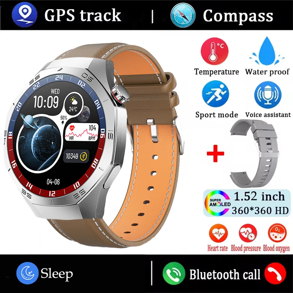 AMOLED GPS Smartwatch – Heart Rate, Motion Tracking & Bluetooth Calls