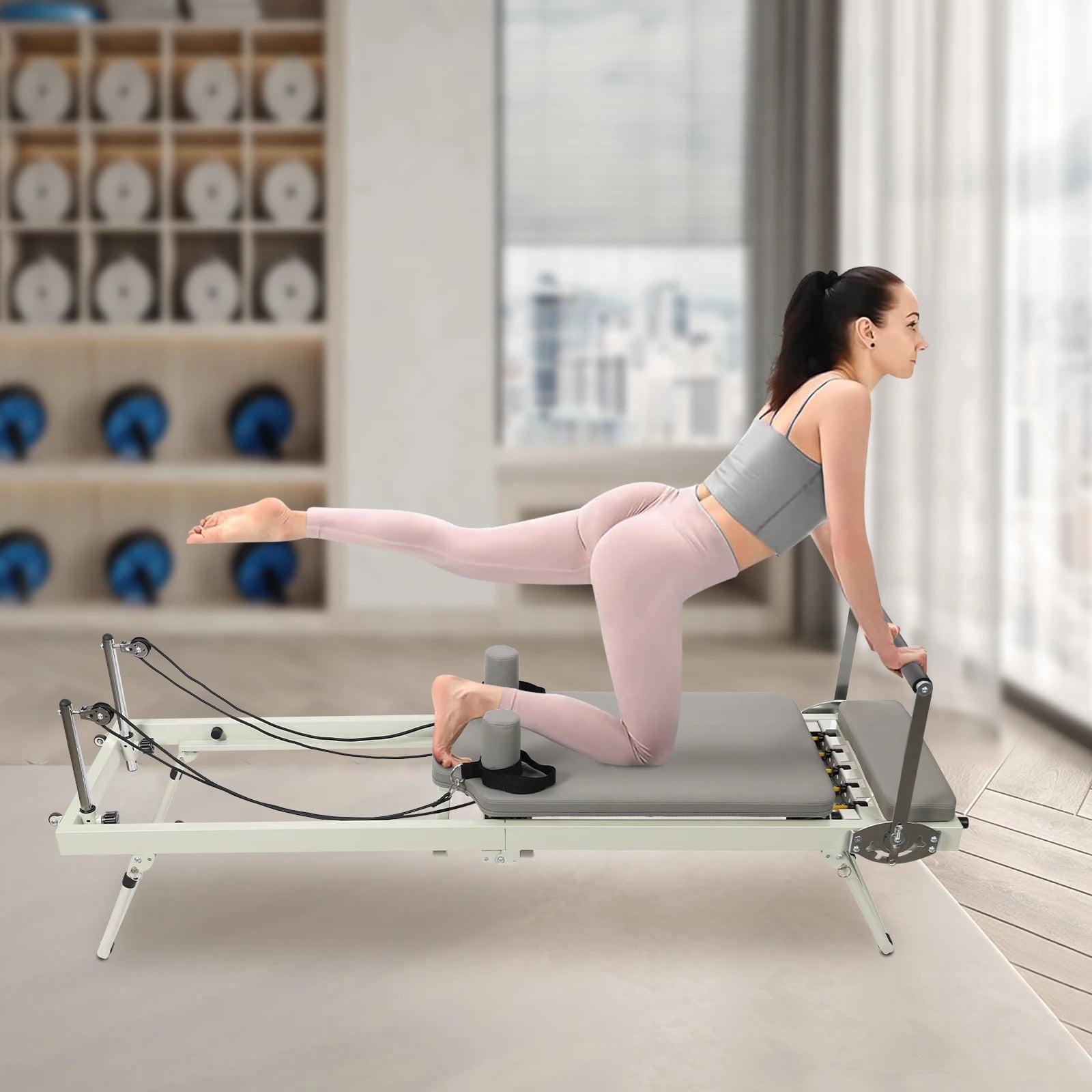 Foldable Pilates Reformer – Multifunctional Yoga & Fitness Equipment