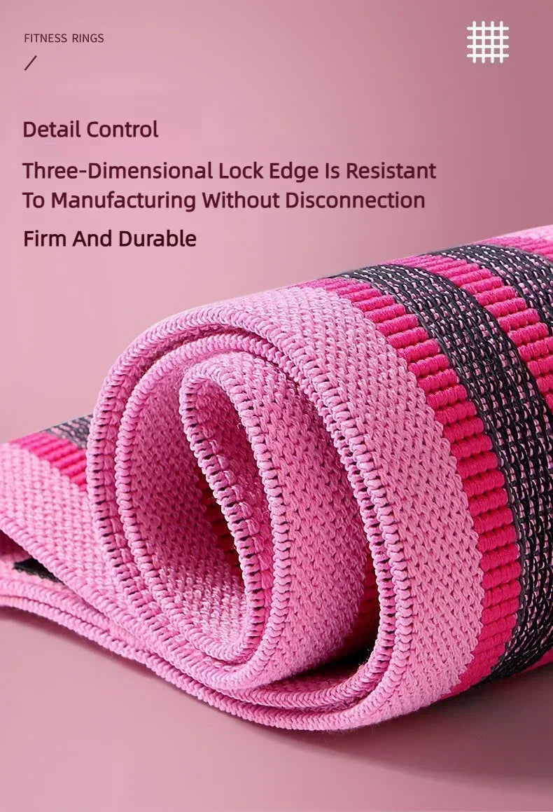 Fabric Resistance Hip & Booty Bands – 3-Piece Glute & Thigh Workout Set