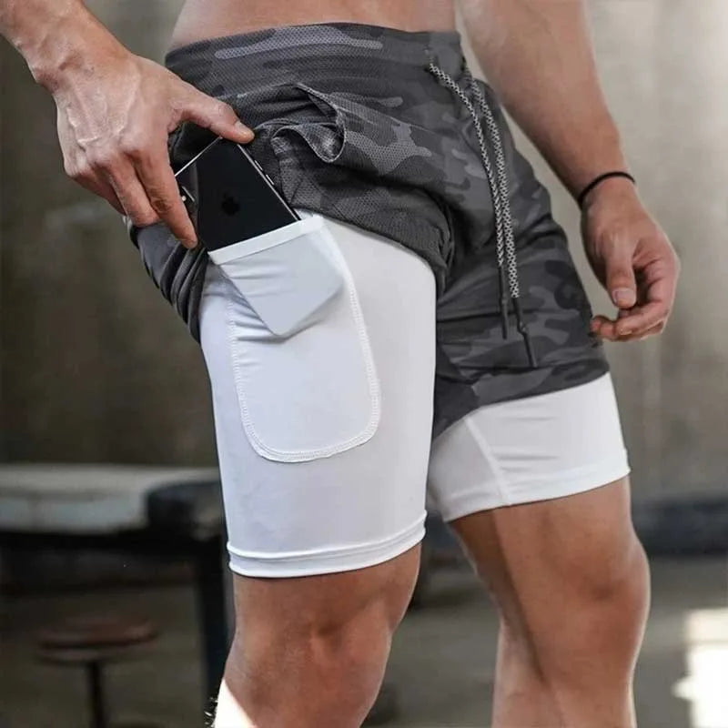 Men’s 2-in-1 Camo Running Shorts