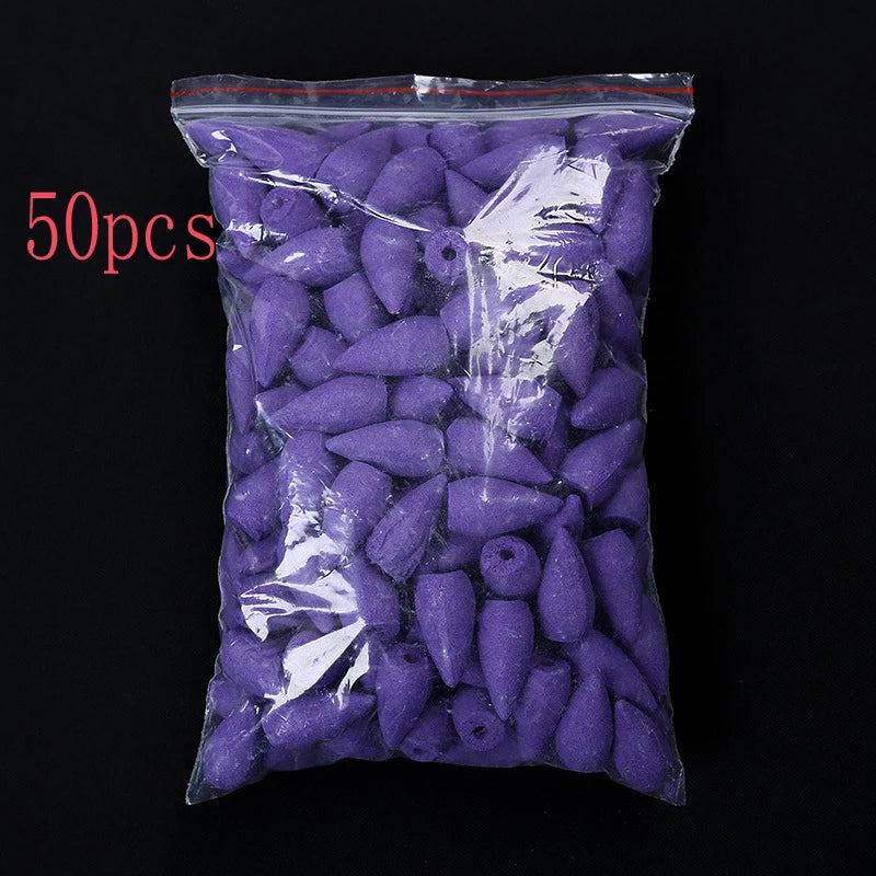 Mixed Backflow Incense Cones – Sandalwood, Lavender & Multi-Scented