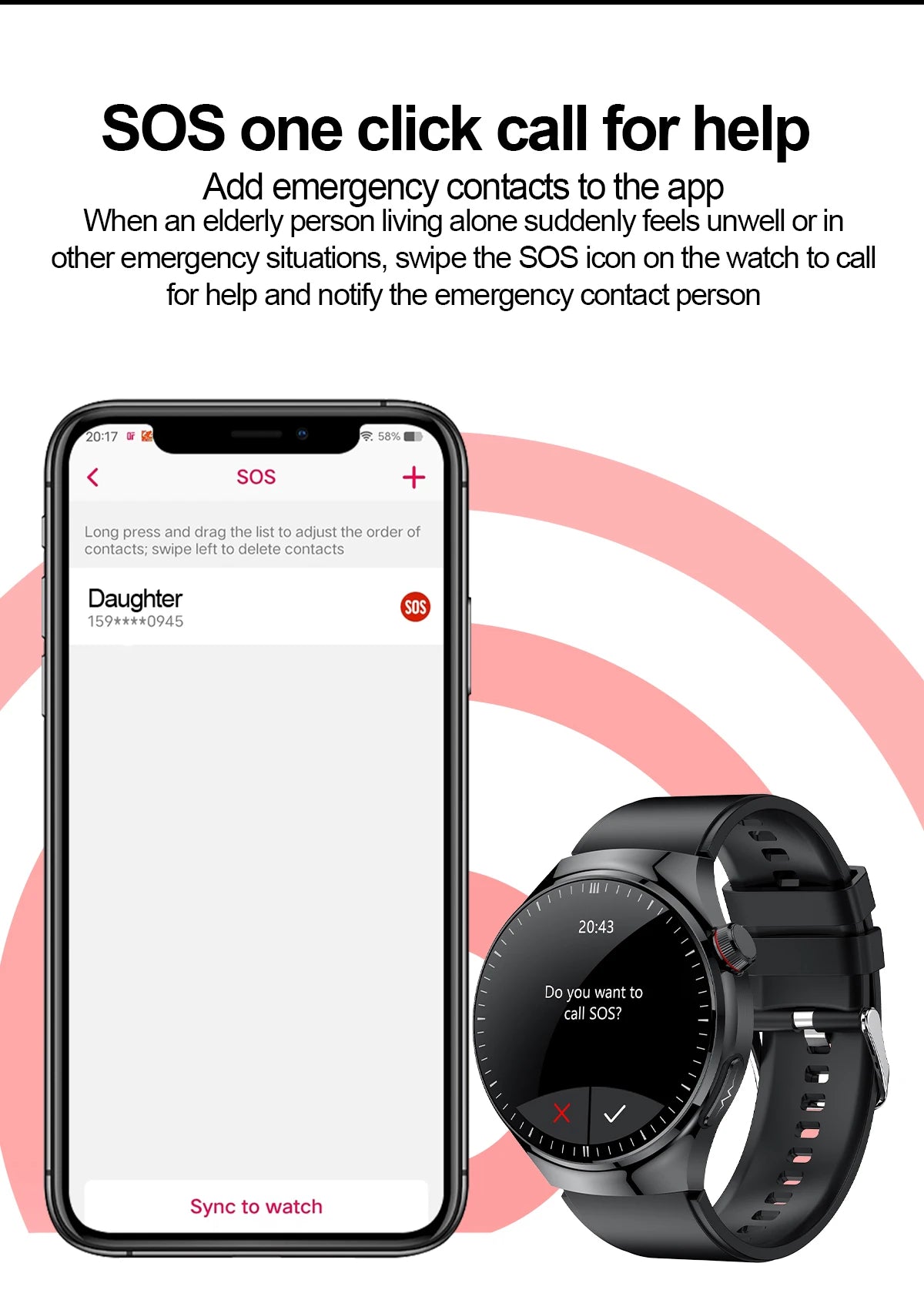 Nursing-Grade Health Smartwatch – Blood Oxygen, ECG, & Body Metrics