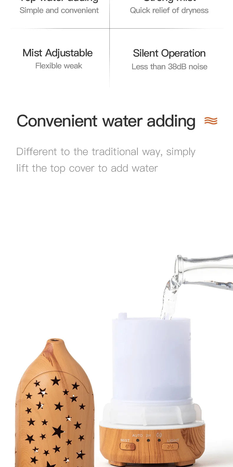 100ml Ultrasonic Essential Oil Diffuser – LED Lights & Adjustable Mist