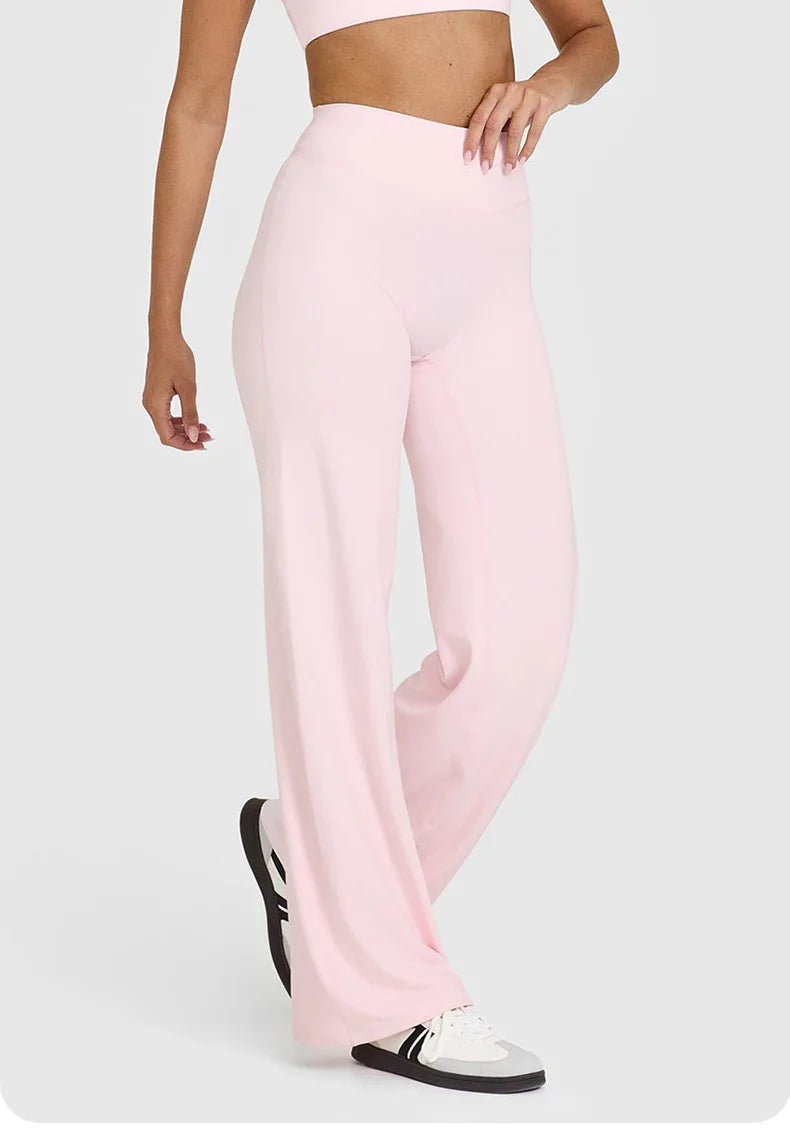 Women’s Straight-Leg Sports Pants – Wide-Leg Breathable Fitness & Casual Wear