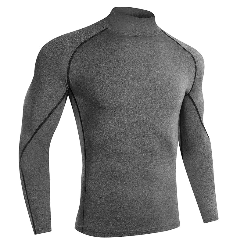 Men’s Quick-Dry Running T-Shirt – Long Sleeve Compression Gym Top