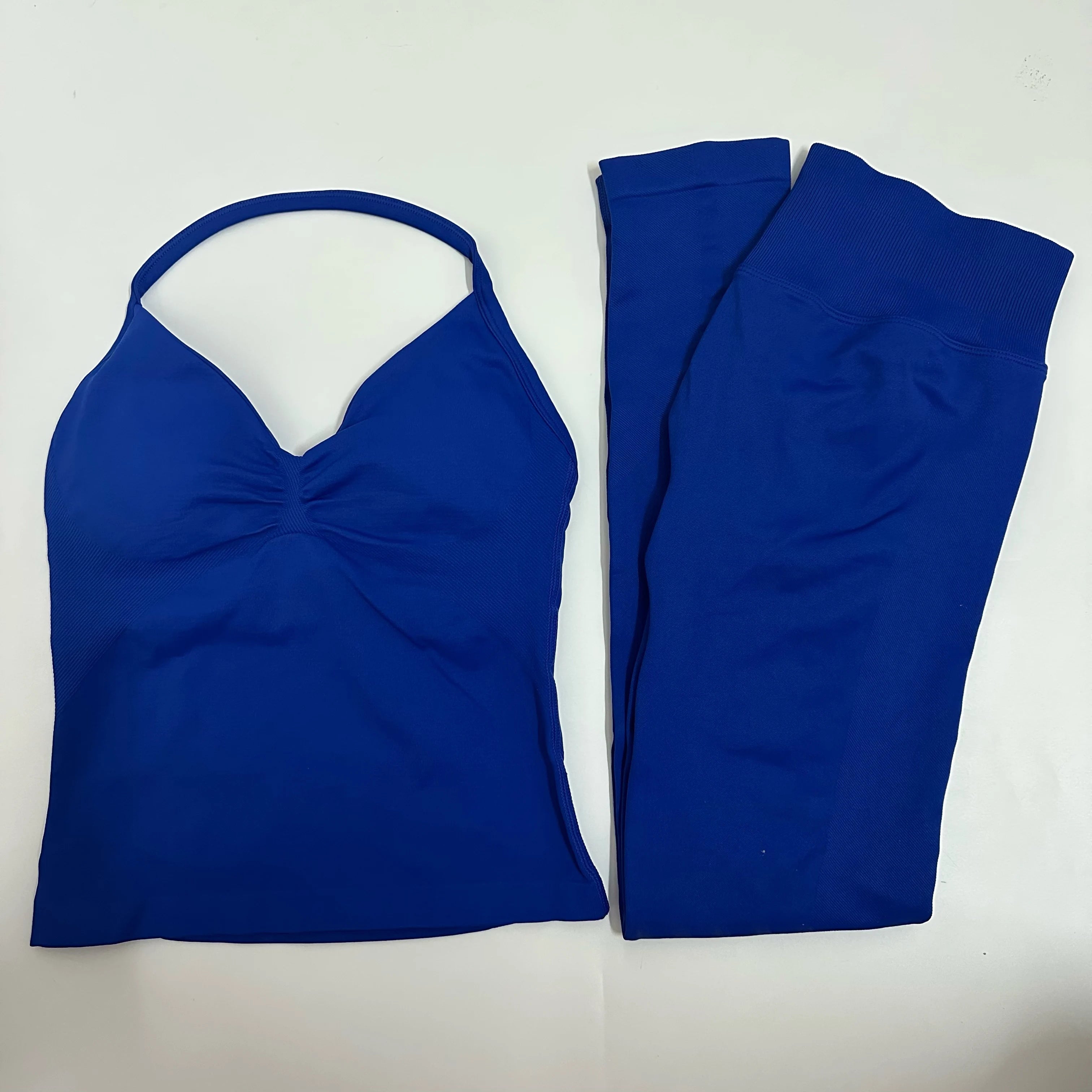 Women’s 2-Piece Yoga Set – High-Waist Leggings & Backless Tank Top