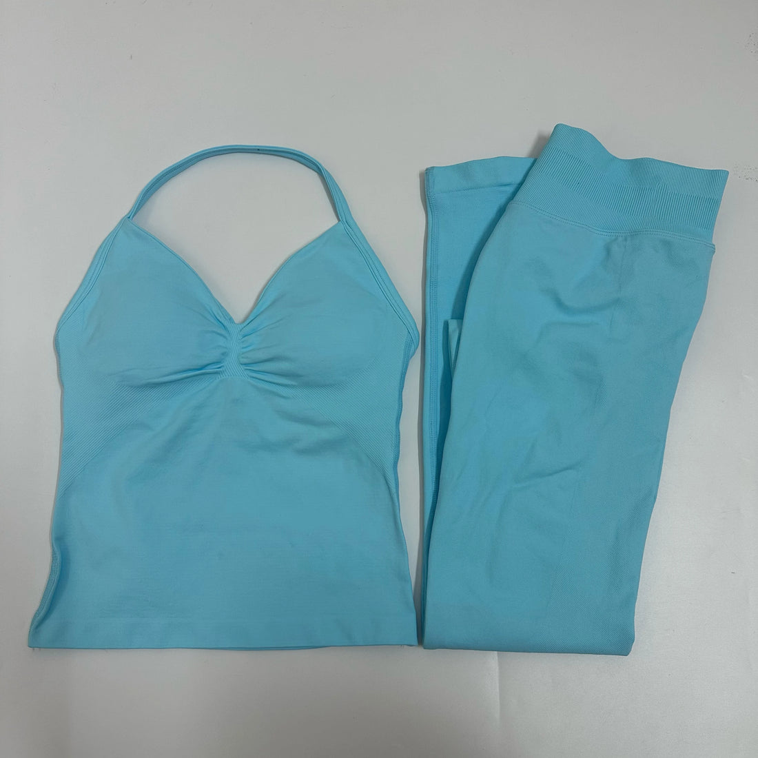 Women’s 2-Piece Yoga Set – High-Waist Leggings & Backless Tank Top