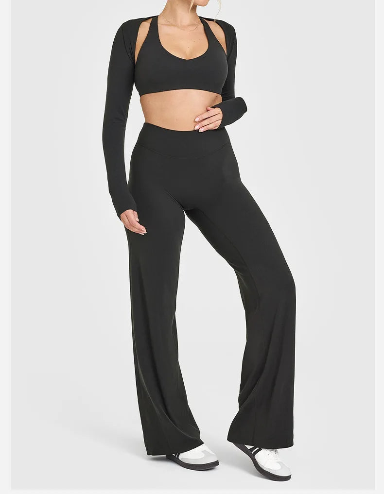 Women’s Straight-Leg Sports Pants – Wide-Leg Breathable Fitness & Casual Wear