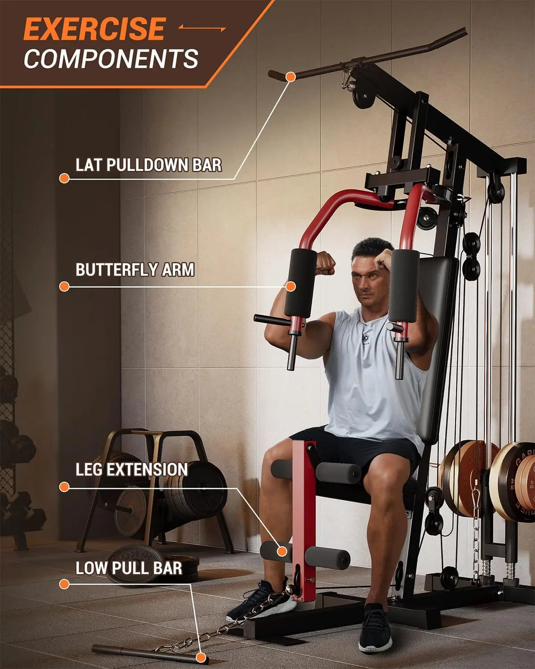 Home Gym Machine – Full-Body Workout with Pulley & Leg Press