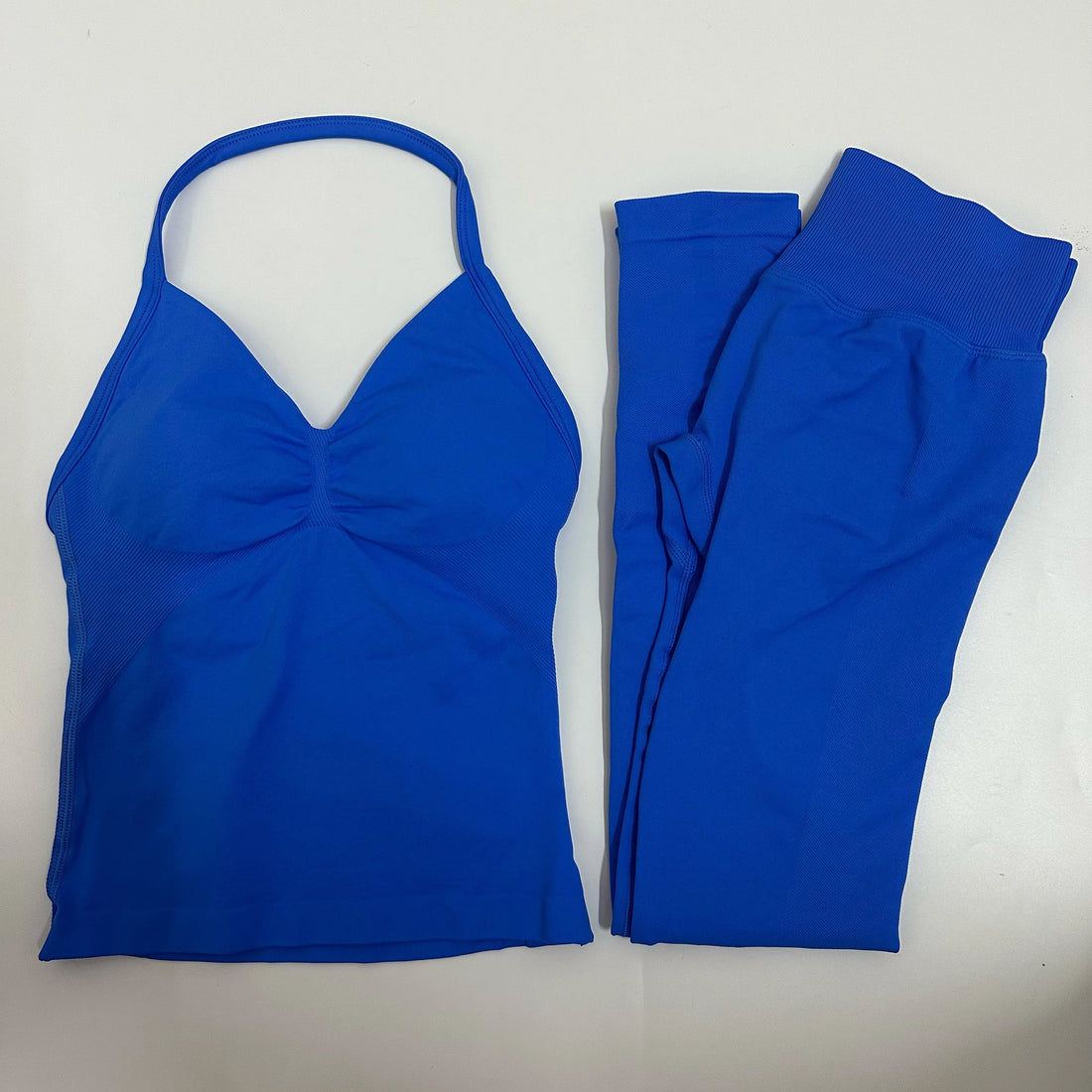 Women’s 2-Piece Yoga Set – High-Waist Leggings & Backless Tank Top
