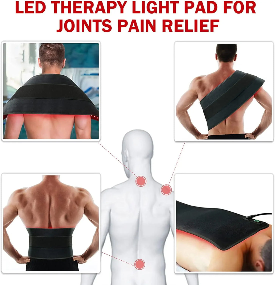 660nm & 850nm Red Light Belt 360 LEDs Near Infrared Photon Wrap for Full Body Pain Relief & Muscle Relaxation