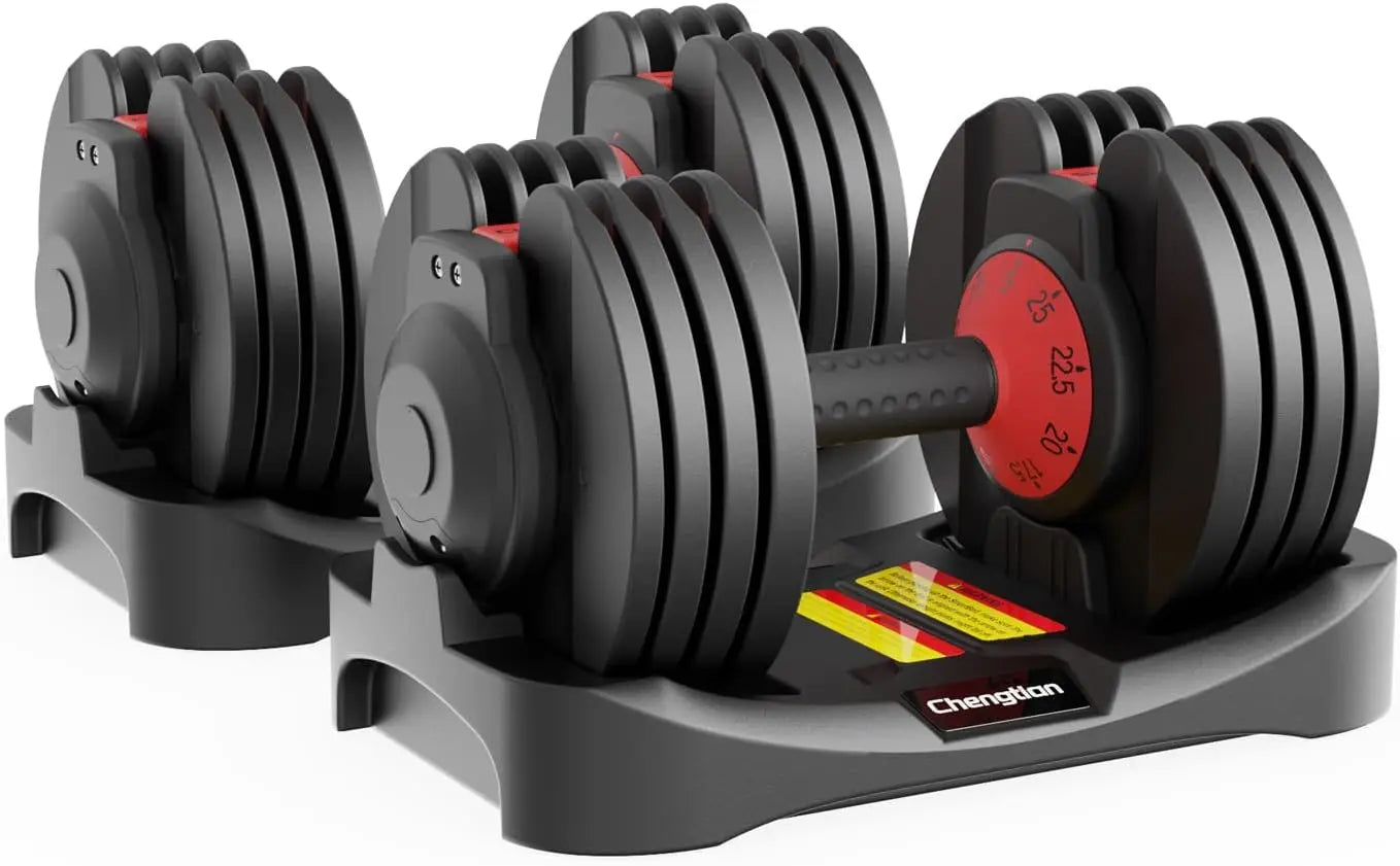 Adjustable Dumbbells 25/52.5 lbs – Full-Body Fitness Workout Set