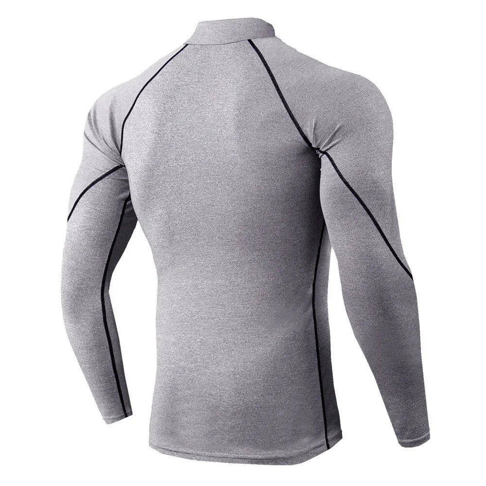Men’s Quick-Dry Running T-Shirt – Long Sleeve Compression Gym Top