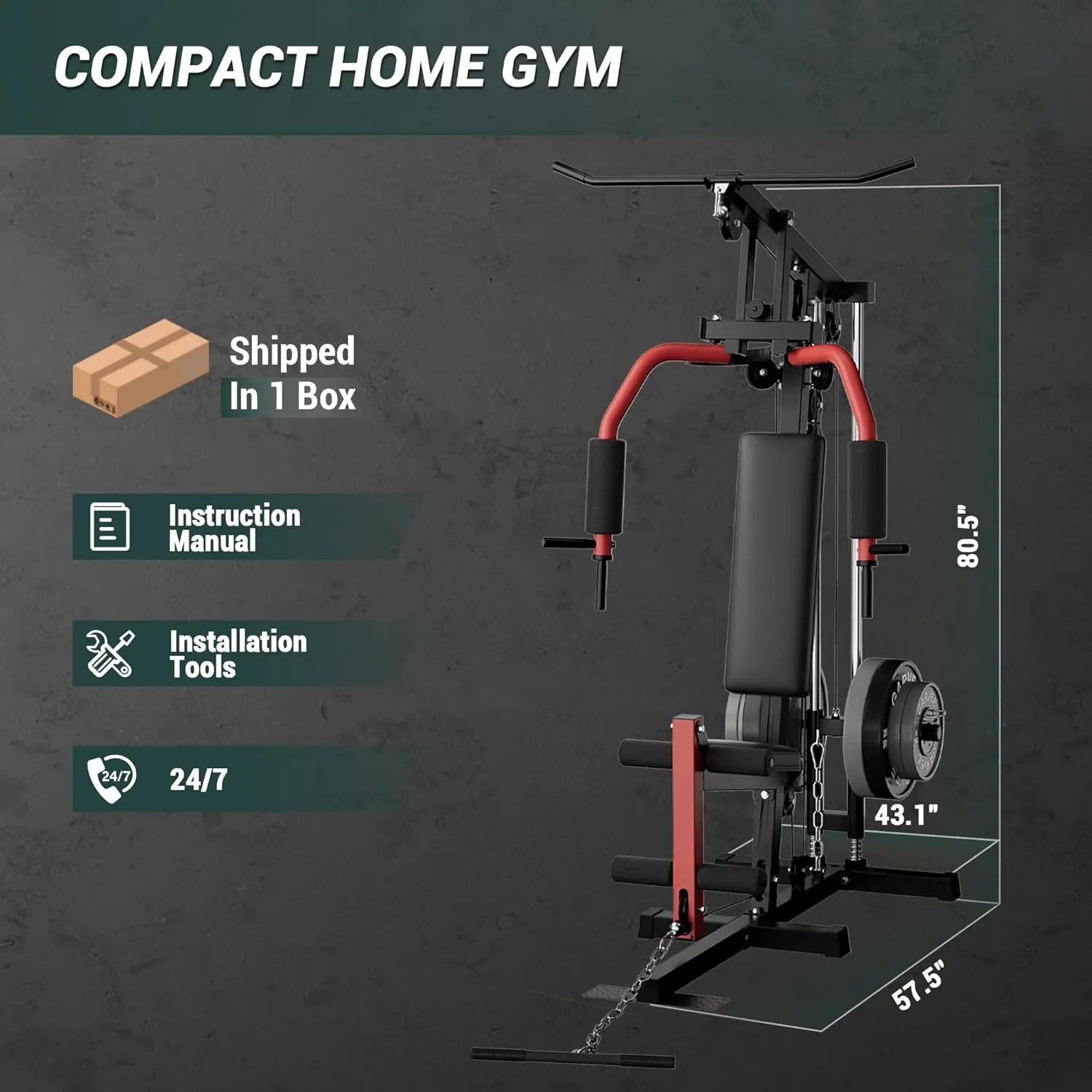 Home Gym Machine – Full-Body Workout with Pulley & Leg Press