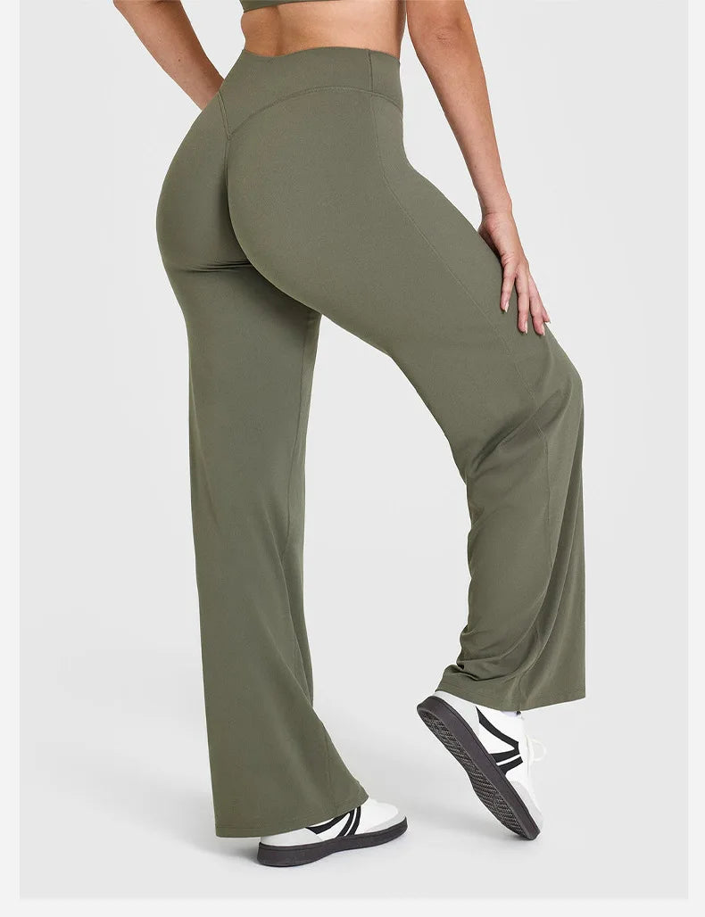 Women’s Straight-Leg Sports Pants – Wide-Leg Breathable Fitness & Casual Wear