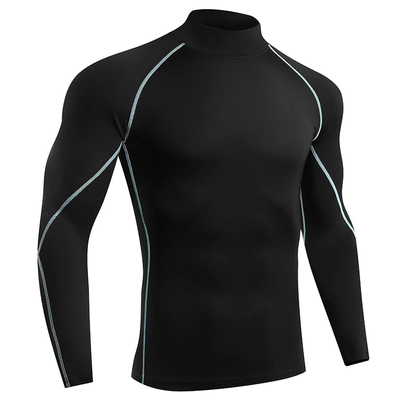 Men’s Quick-Dry Running T-Shirt – Long Sleeve Compression Gym Top