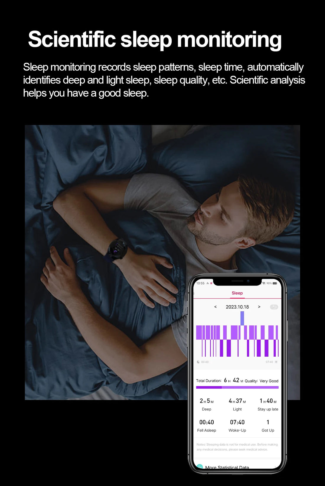 Nursing-Grade Health Smartwatch – Blood Oxygen, ECG, & Body Metrics