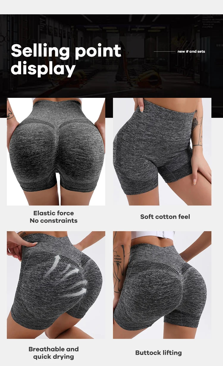 CZGUKE Women High Waist Workout Shorts Butt Lifting Tummy Control Ruched Booty Smile Yoga Short Pant