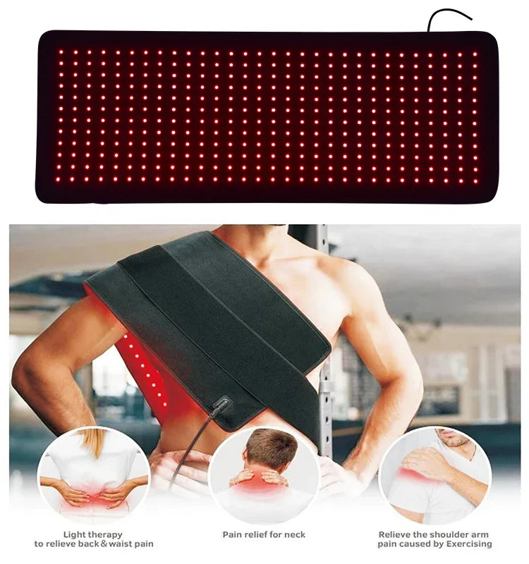 660nm & 850nm Red Light Belt 360 LEDs Near Infrared Photon Wrap for Full Body Pain Relief & Muscle Relaxation