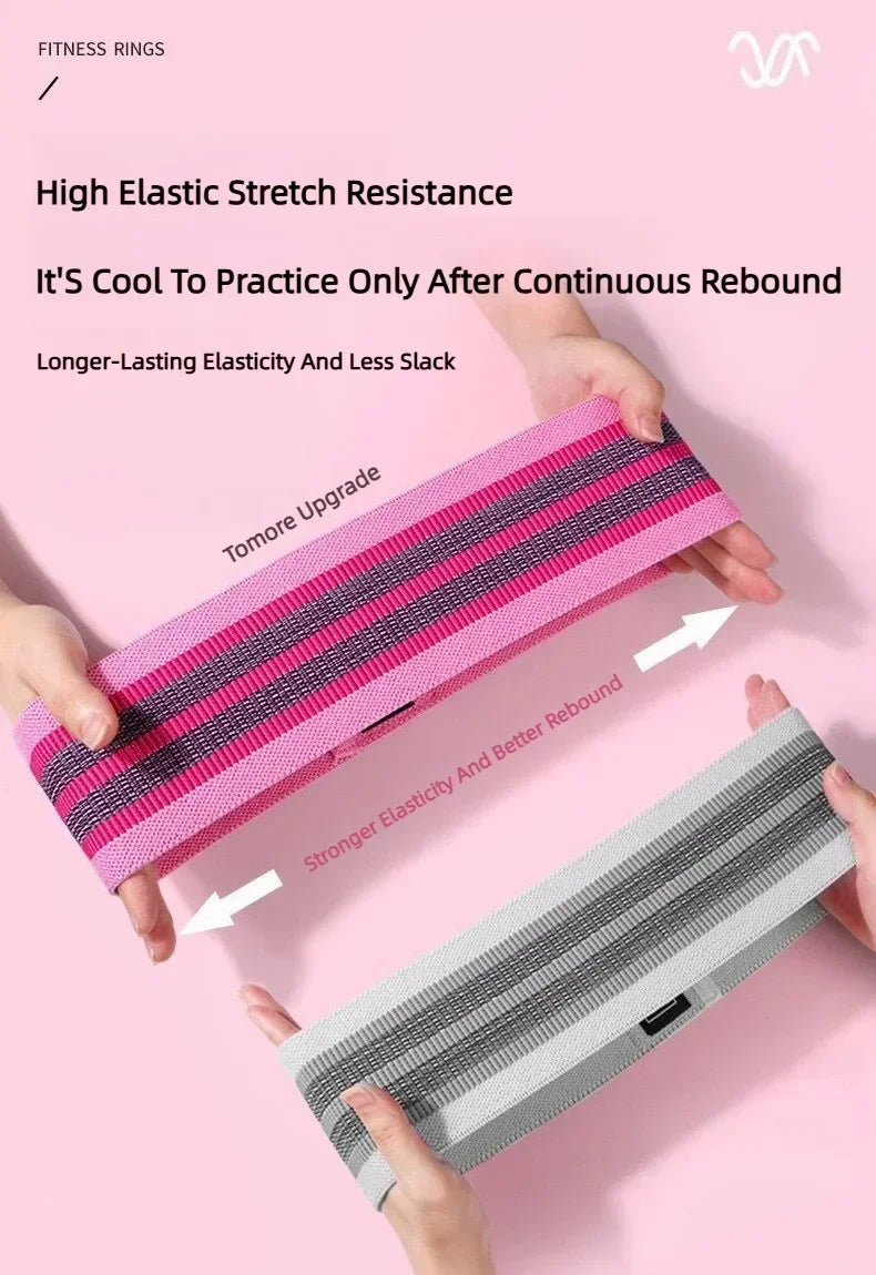 Fabric Resistance Hip & Booty Bands – 3-Piece Glute & Thigh Workout Set