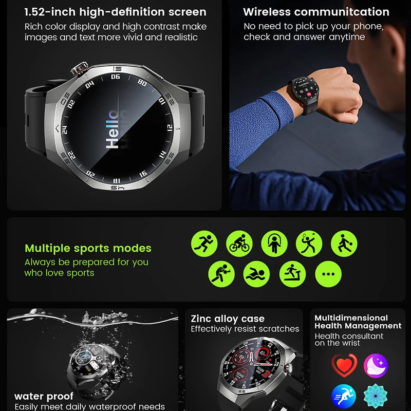 AMOLED GPS Smartwatch – Heart Rate, Motion Tracking & Bluetooth Calls