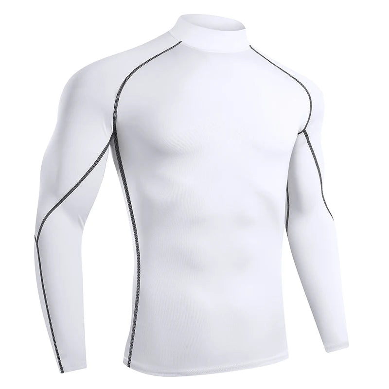 Men’s Quick-Dry Running T-Shirt – Long Sleeve Compression Gym Top