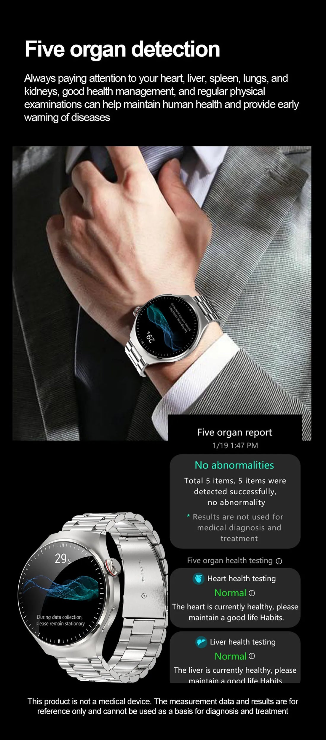 Nursing-Grade Health Smartwatch – Blood Oxygen, ECG, & Body Metrics