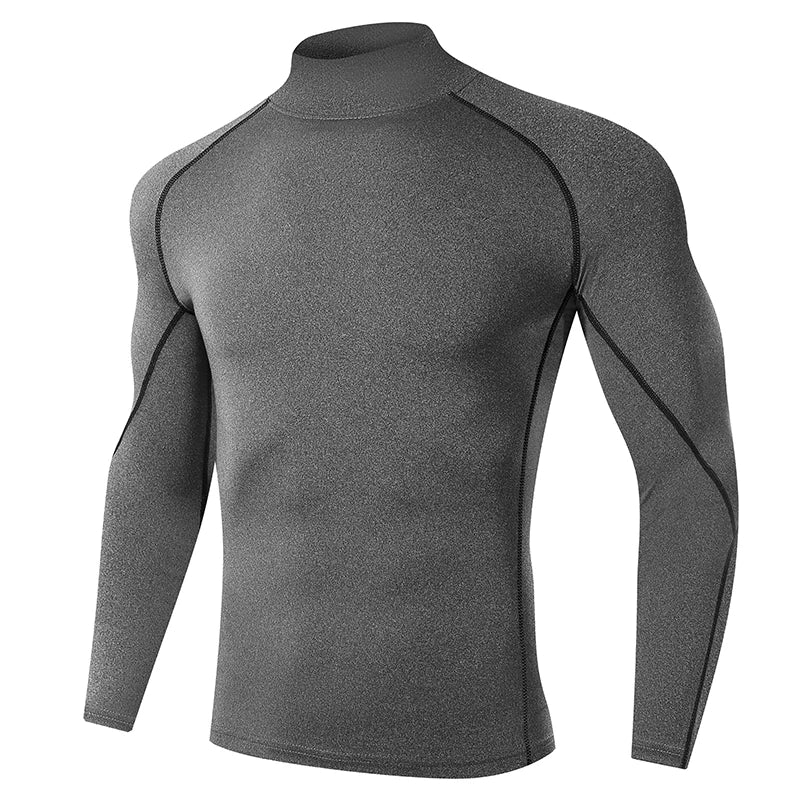 Men’s Quick-Dry Running T-Shirt – Long Sleeve Compression Gym Top