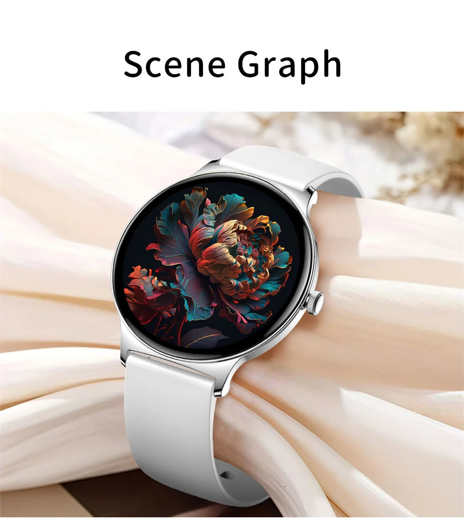 Ultra-Slim AMOLED Smartwatch – Heart Rate & BT Calling for Women