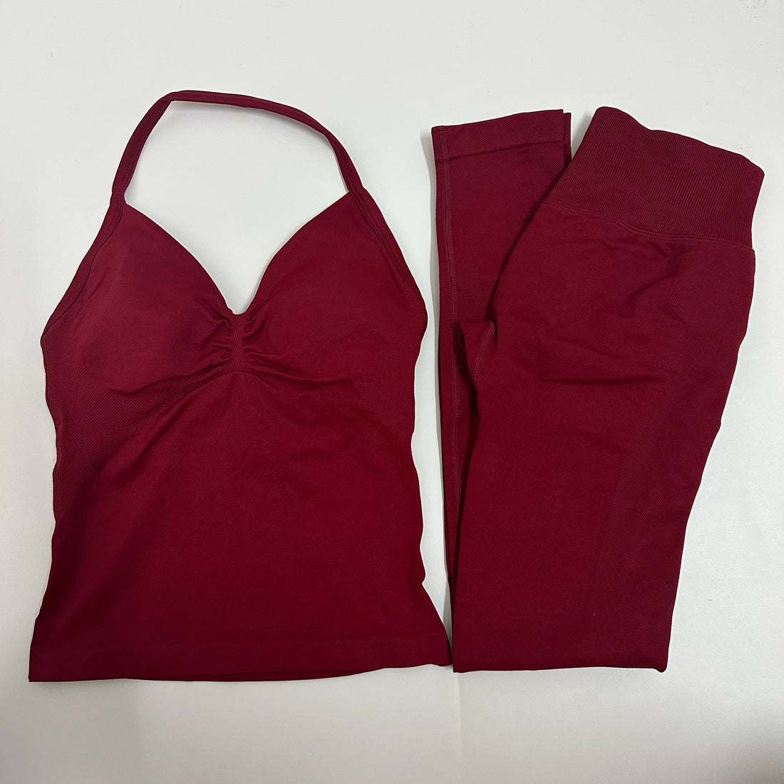 Women’s 2-Piece Yoga Set – High-Waist Leggings & Backless Tank Top