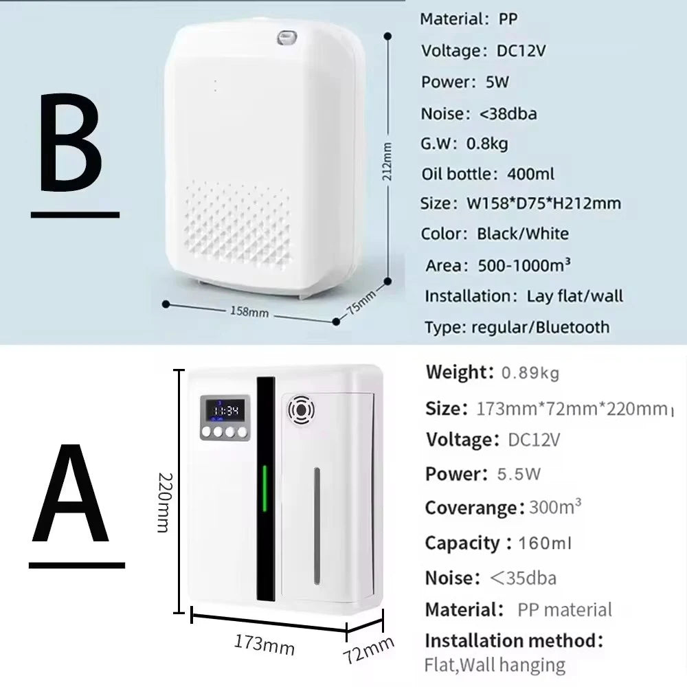 Wall-Mounted Bluetooth Essential Oil Diffuser – Hotel & Home Air Freshener