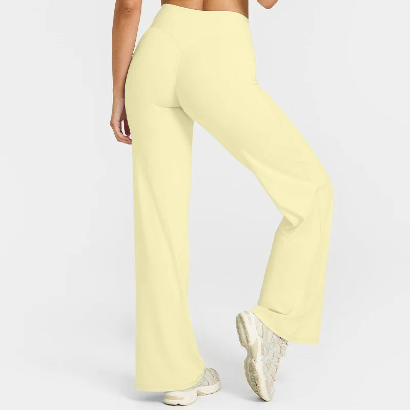 Women’s Straight-Leg Sports Pants – Wide-Leg Breathable Fitness & Casual Wear