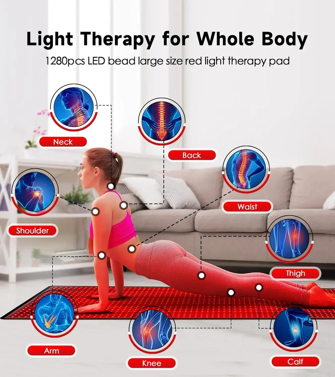 660nm & 850nm Red Light Belt 360 LEDs Near Infrared Photon Wrap for Full Body Pain Relief & Muscle Relaxation