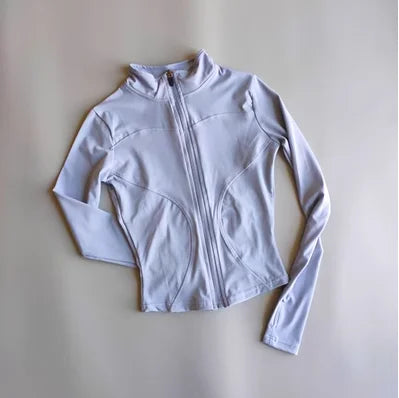 Women’s Slim Long-Sleeve Yoga Jacket – Quick-Dry Fitness Top with Zipper