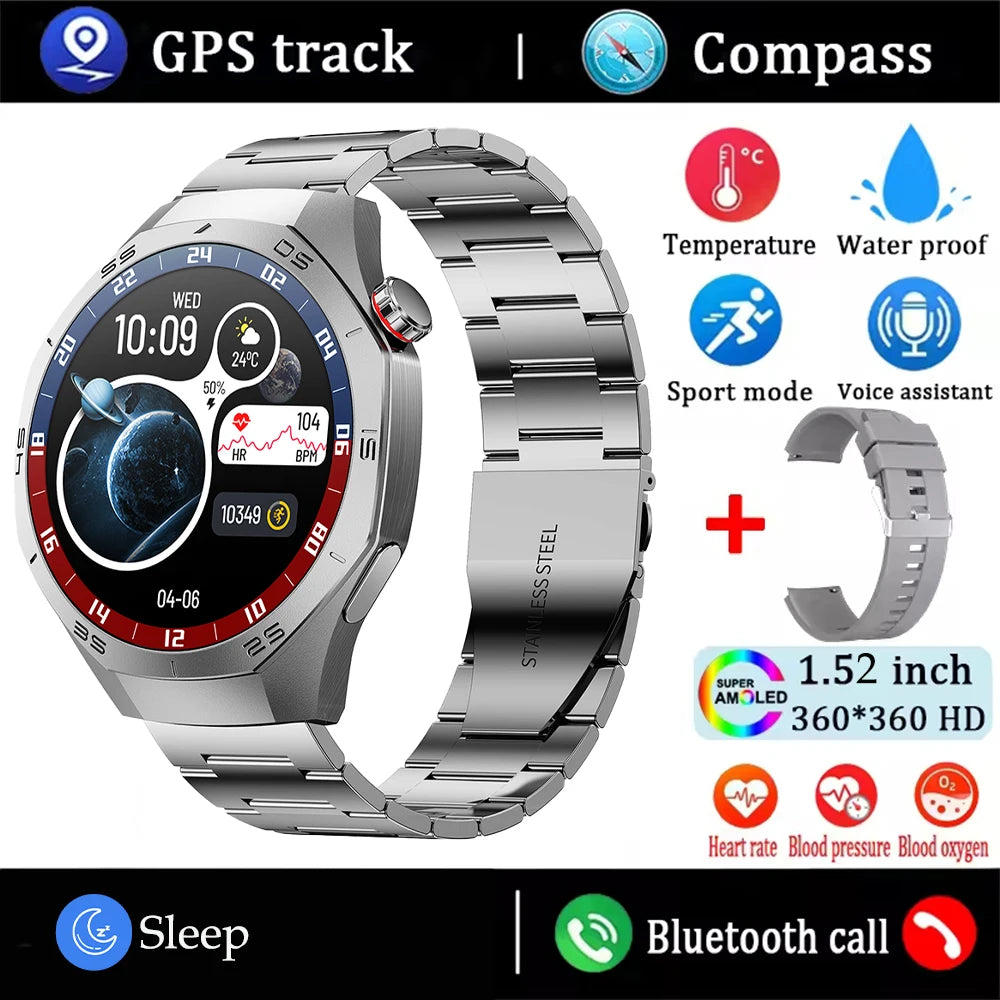 AMOLED GPS Smartwatch – Heart Rate, Motion Tracking & Bluetooth Calls