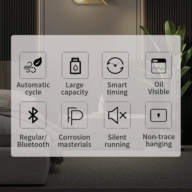 Wall-Mounted Bluetooth Essential Oil Diffuser – Hotel & Home Air Freshener