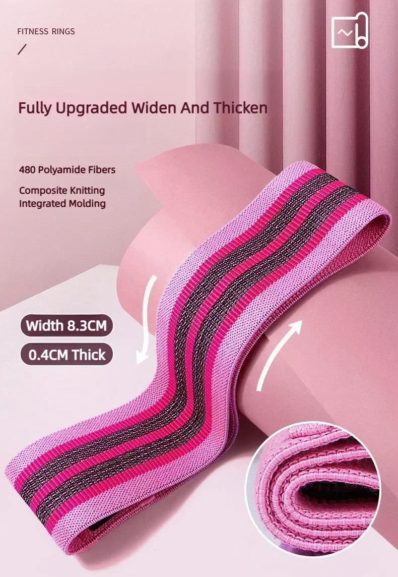 Fabric Resistance Hip & Booty Bands – 3-Piece Glute & Thigh Workout Set