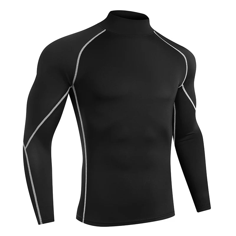 Men’s Quick-Dry Running T-Shirt – Long Sleeve Compression Gym Top
