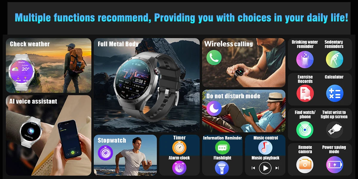 AMOLED GPS Smartwatch – Heart Rate, Motion Tracking & Bluetooth Calls