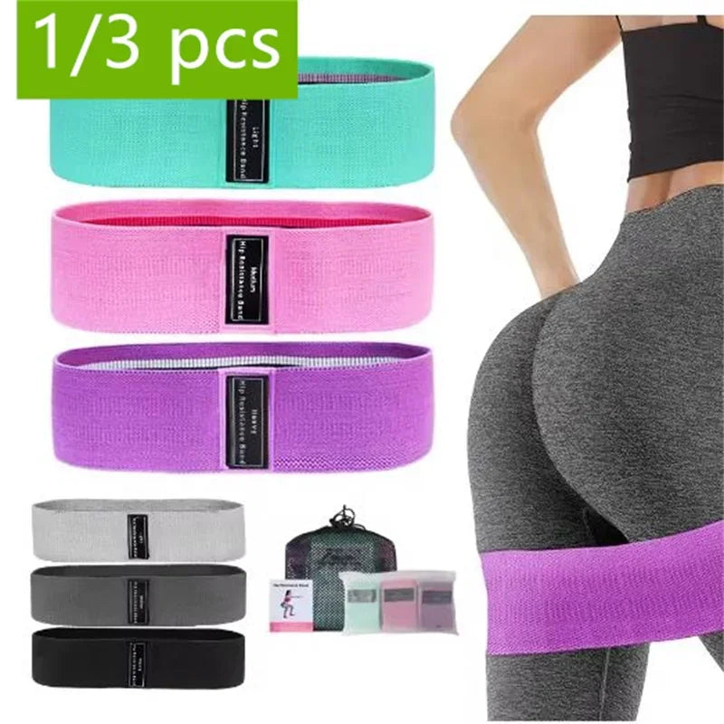 Fabric Resistance Hip & Booty Bands – 3-Piece Glute & Thigh Workout Set