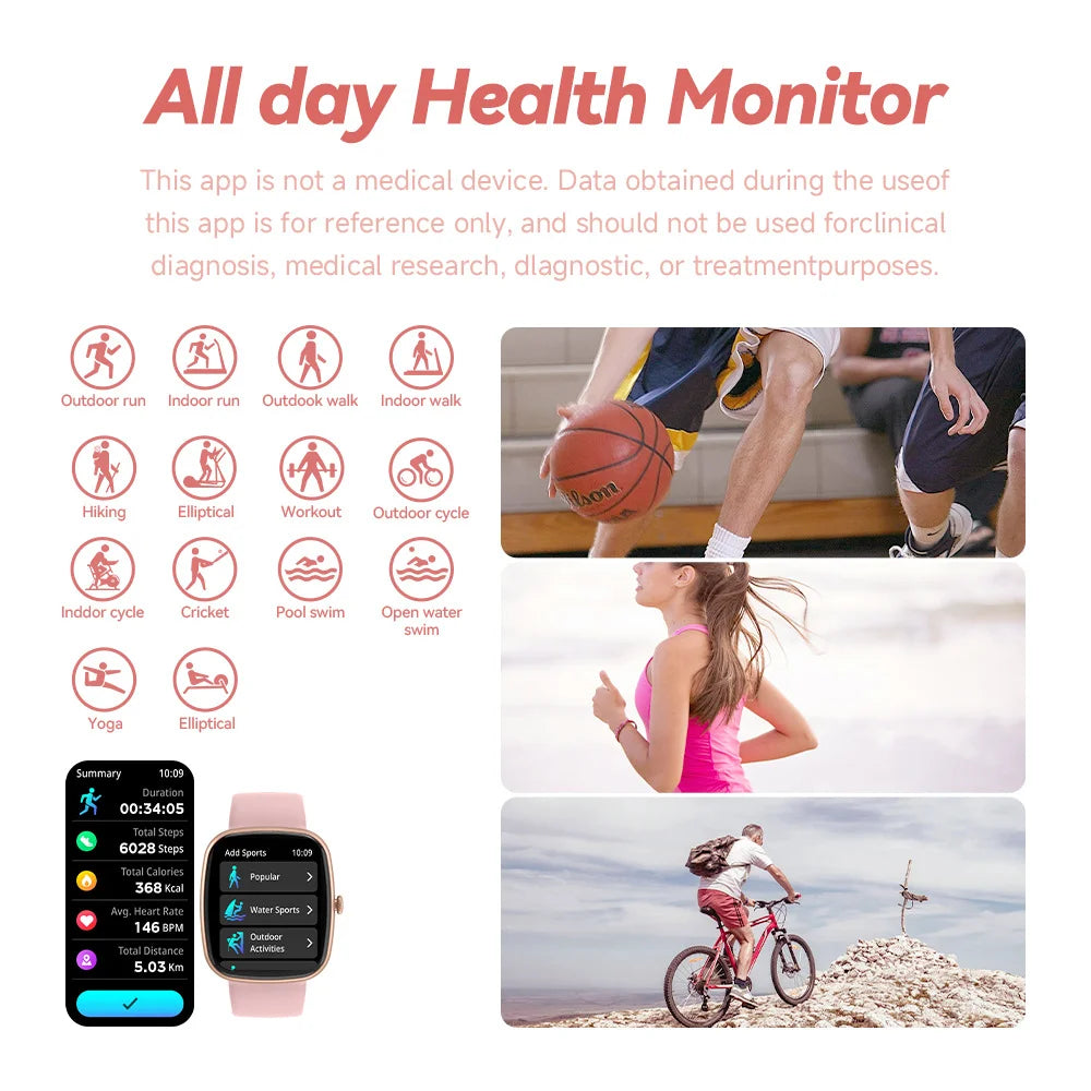 Z139 Women’s Sports Smartwatch – 1.83” TFT Screen with Health Monitor