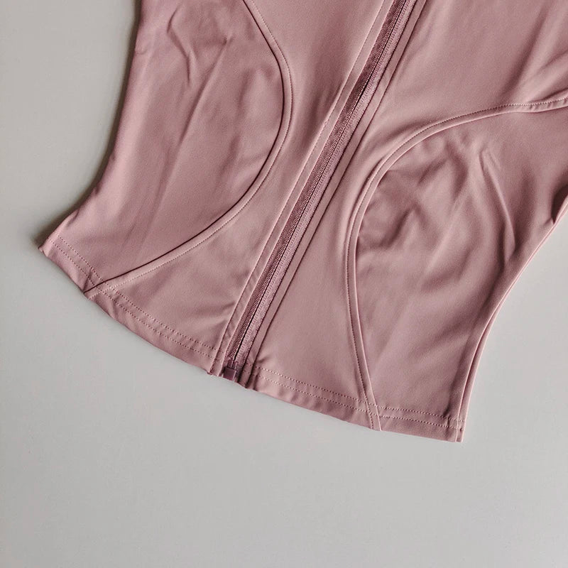 Women’s Slim Long-Sleeve Yoga Jacket – Quick-Dry Fitness Top with Zipper