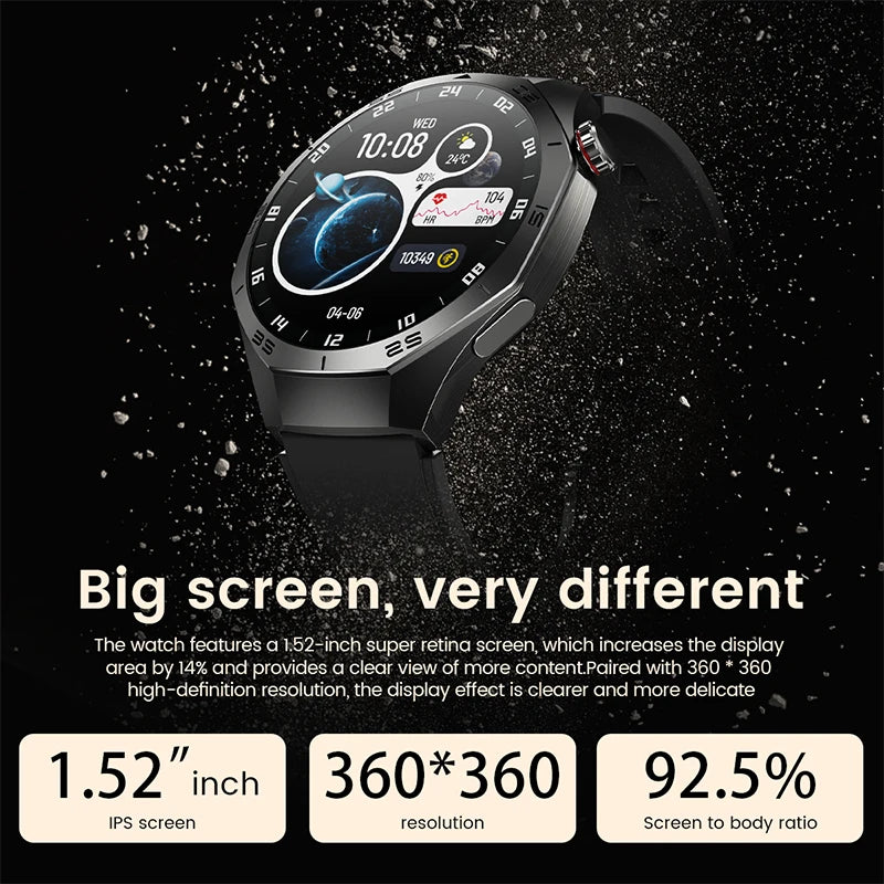 AMOLED GPS Smartwatch – Heart Rate, Motion Tracking & Bluetooth Calls