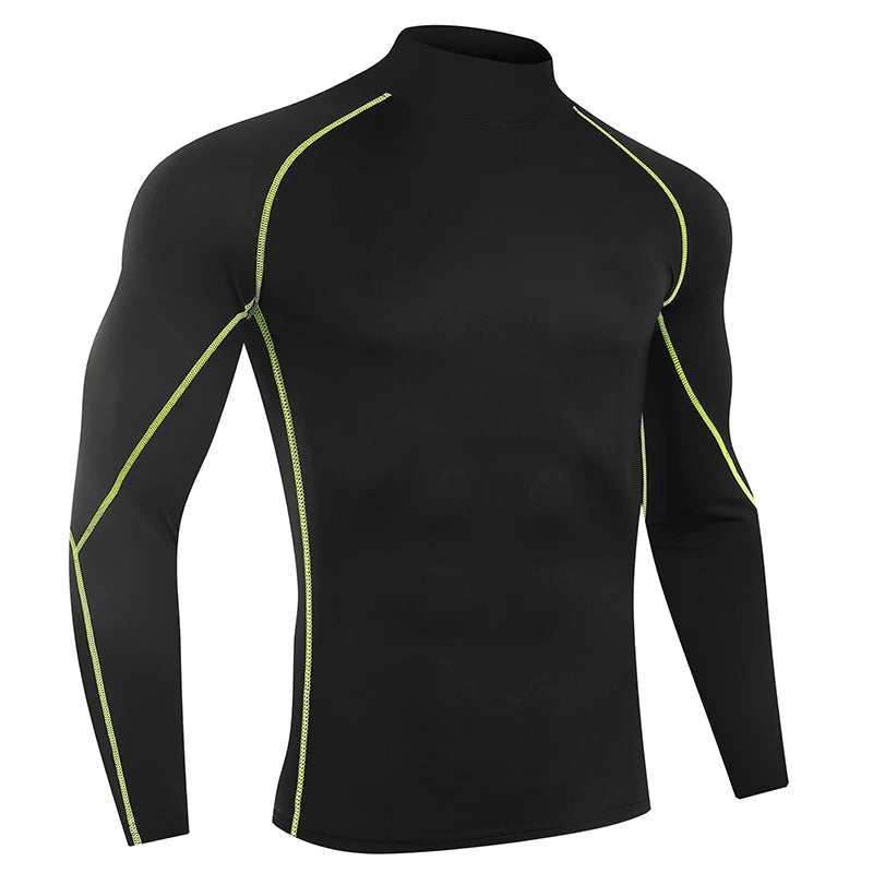Men’s Quick-Dry Running T-Shirt – Long Sleeve Compression Gym Top