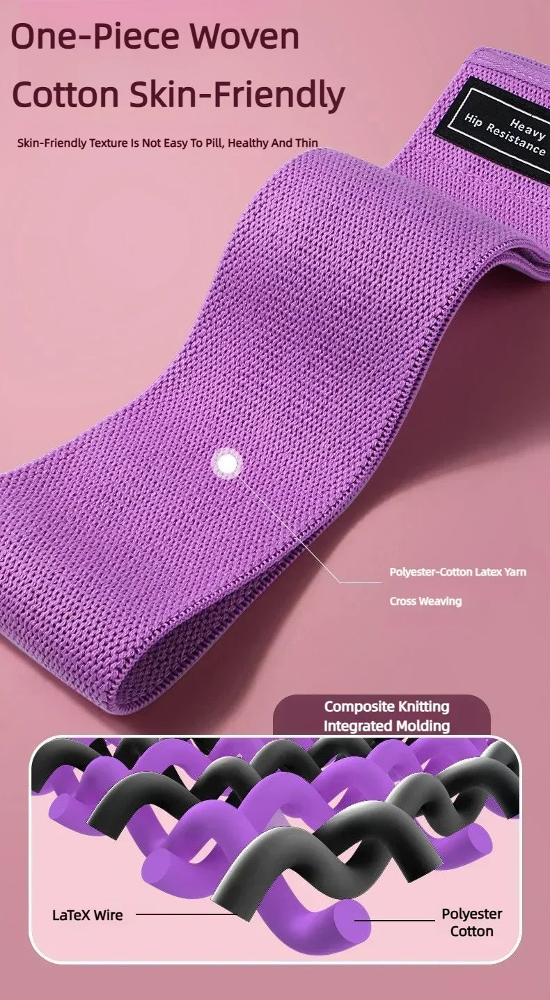 Fabric Resistance Hip & Booty Bands – 3-Piece Glute & Thigh Workout Set