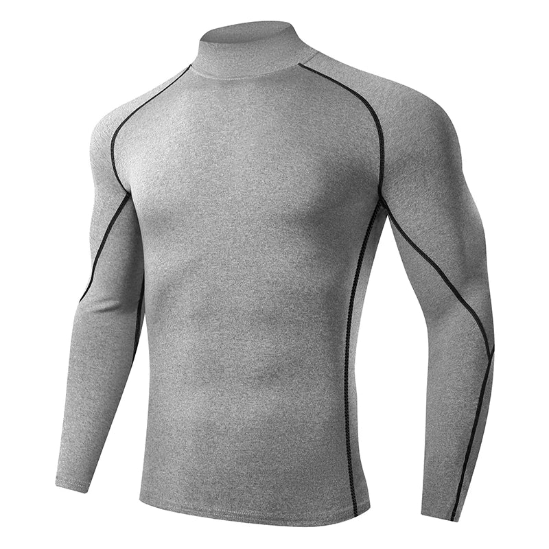 Men’s Quick-Dry Running T-Shirt – Long Sleeve Compression Gym Top