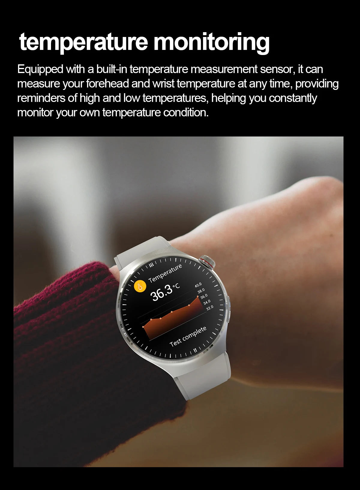 Nursing-Grade Health Smartwatch – Blood Oxygen, ECG, & Body Metrics