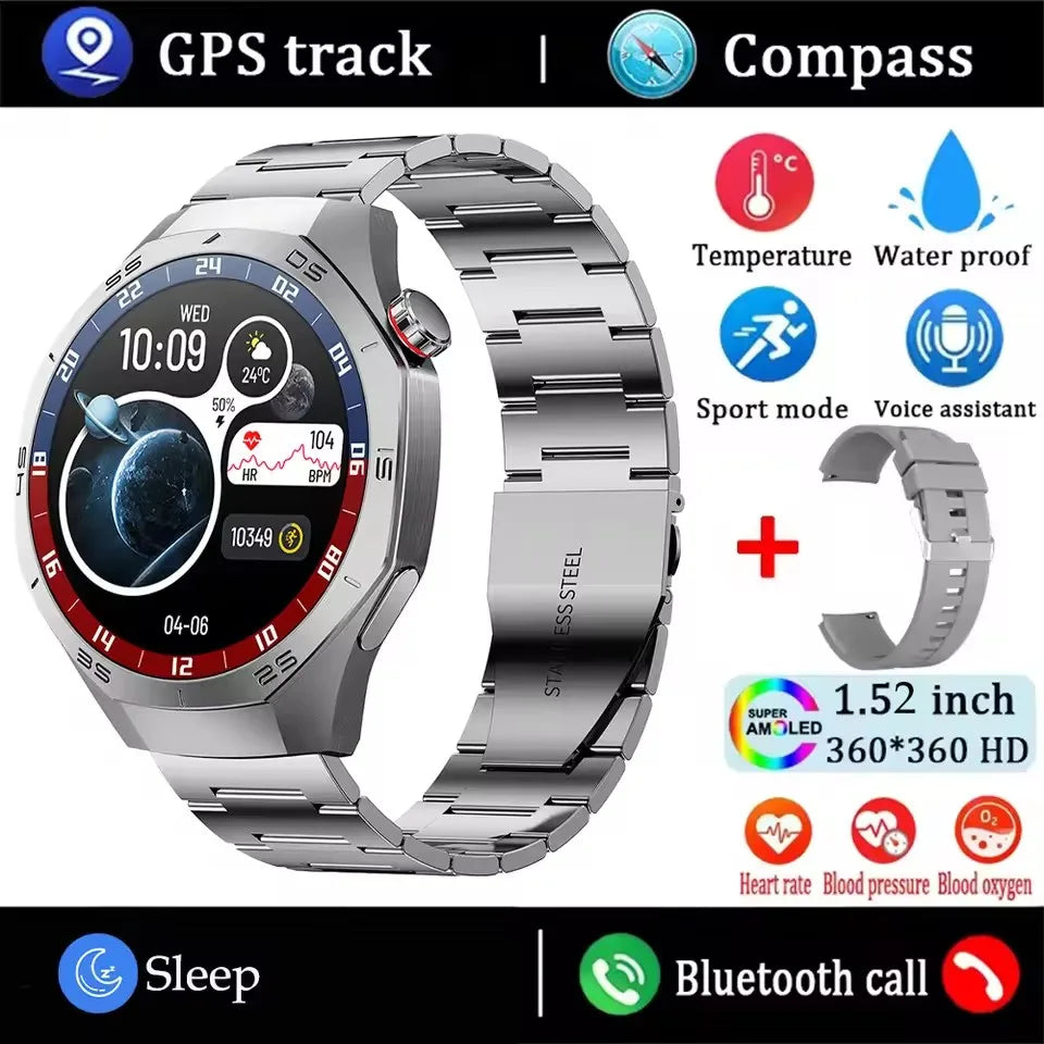 GT5 Pro Smartwatch – Men’s AMOLED GPS Heart Rate & Bluetooth Call