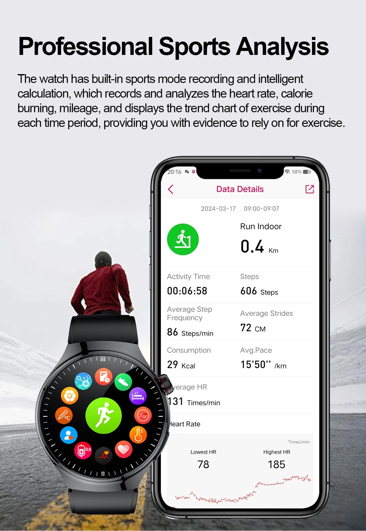 Nursing-Grade Health Smartwatch – Blood Oxygen, ECG, & Body Metrics